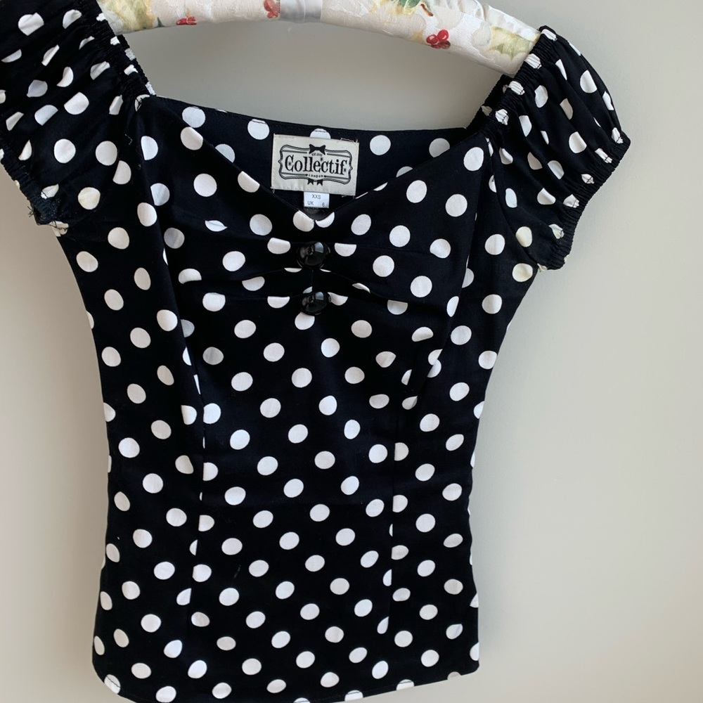 Dolores Top Polka Collectif Clothing Vintage